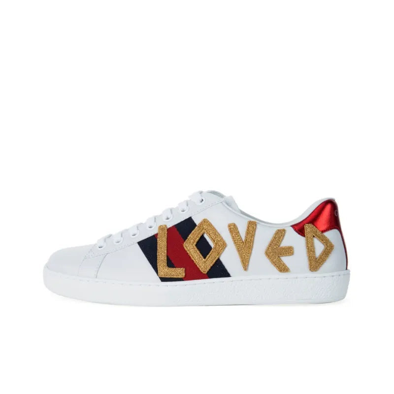 GUCCI WOMEN'S ACE EMBROIDERED 'LOVED' WOMEN'S