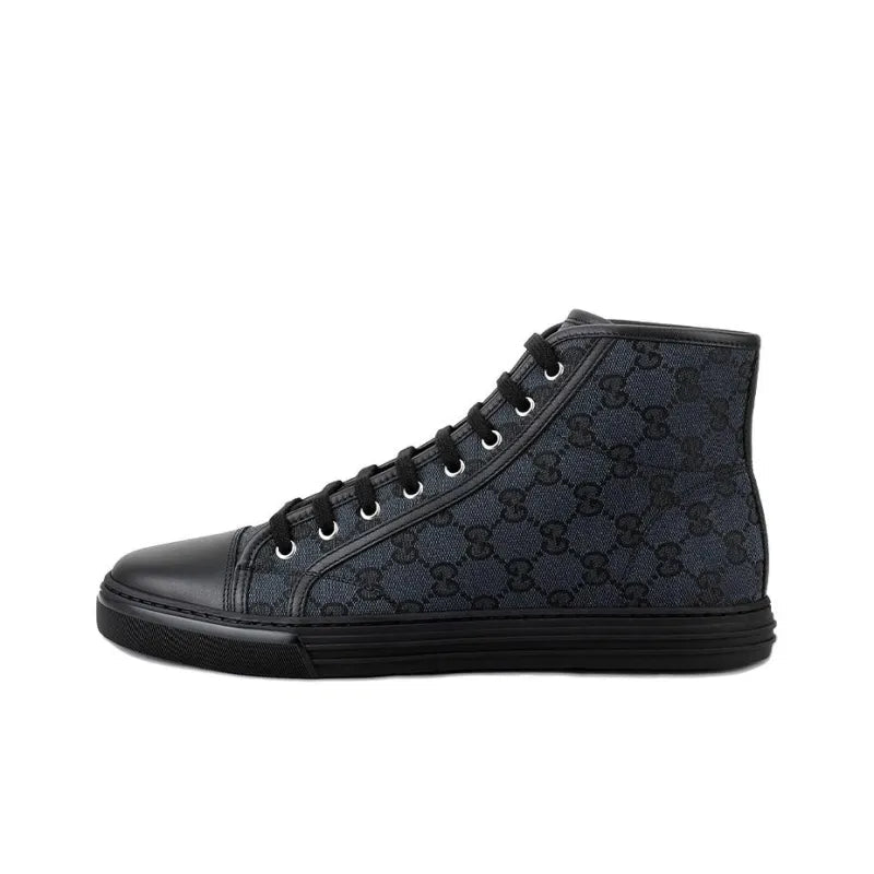GUCCI GG CANVAS HIGH TOP SNEAKERS GREY