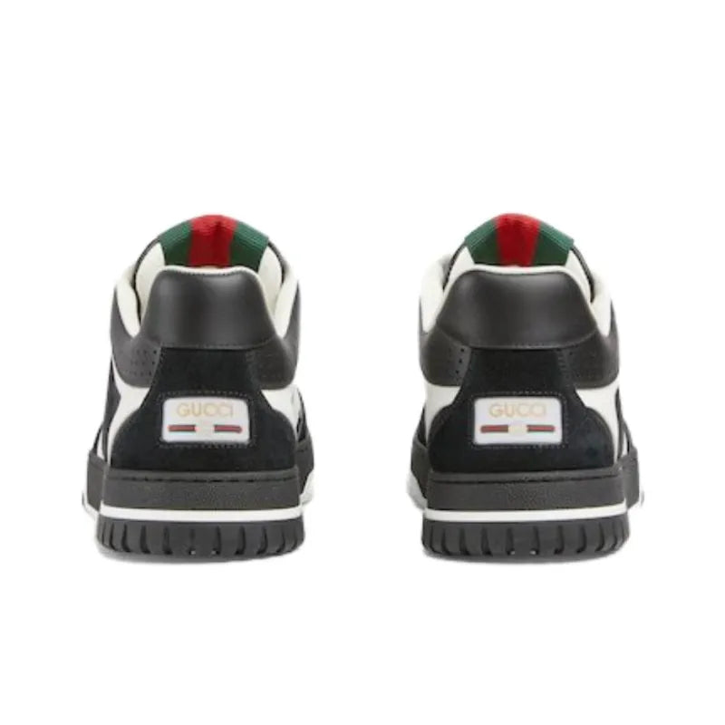 GUCCI RE WEB LOW TOP SKATEBOARD SHOES MEN'S BLACK