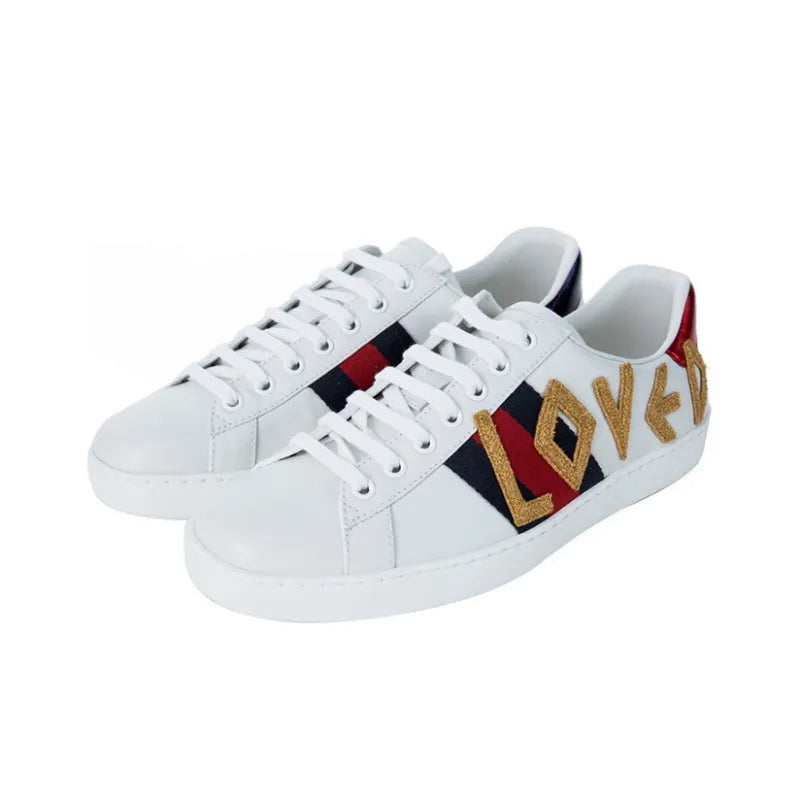 GUCCI WOMEN'S ACE EMBROIDERED 'LOVED' WOMEN'S