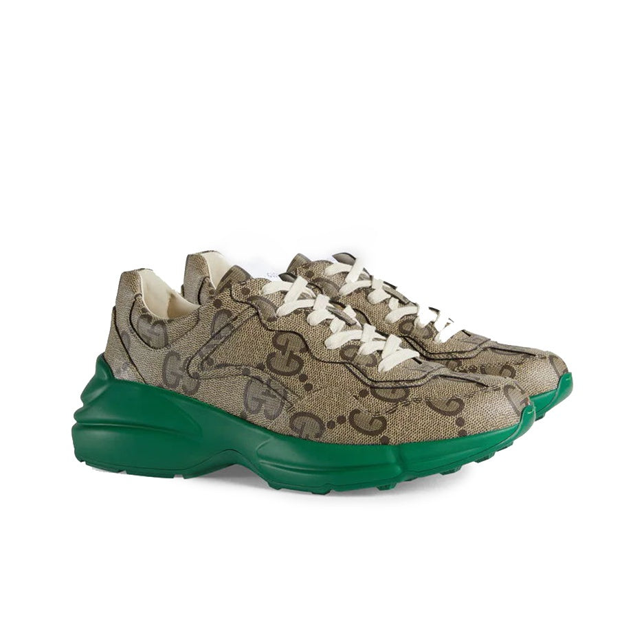 GUCCI 100 Rhyton 'Beige Green Monogram'